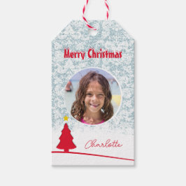 Vrolijk Kerstmis Winter Illustratie Foto Cadeaulabel