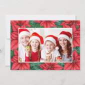 Vrolijk Kerstmis Winter Poinsettia Rode aangepaste Feestdagenkaart (Achterkant)