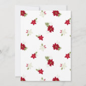 Vrolijk Kerstmis Winter Rood Bold Poinsettia Wit Kaart (Achterkant)