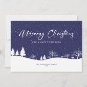 Vrolijk Kerstmis Winter Scène Vakantie Kaart (Voorkant)