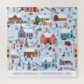 Vrolijk Kerstmis Winter Wonderland Familie Keepsak Legpuzzel (Verticaal)