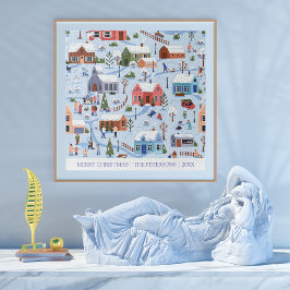 Vrolijk Kerstmis Winter Wonderland Familie Keepsak Legpuzzel