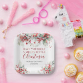 Vrolijk Kerstmis winterbessen Papieren borden Bordje (Feest)