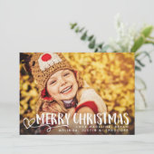 Vrolijk Kerstmis Wit 2018 Vakantie Foto Overlay Feestdagenkaart (Staand voorkant)