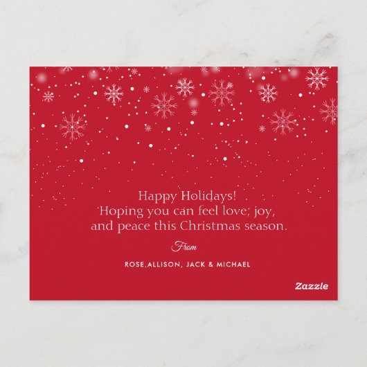 Vrolijk Kerstmis wit belettering foto briefkaart (Achterkant)