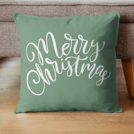 Vrolijk Kerstmis wit feestelijk Sierkussen