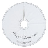 Vrolijk Kerstmis Wit Minimalistisch Modern Fleece Kerstboom Rok (Voorkant)