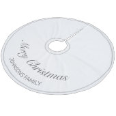 Vrolijk Kerstmis Wit Minimalistisch Modern Fleece Kerstboom Rok (Gekanteld)