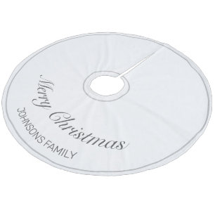 Vrolijk Kerstmis Wit Minimalistisch Modern Fleece Kerstboom Rok