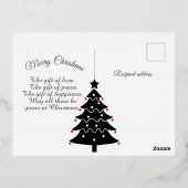 Vrolijk Kerstmis Wit Personalized.Gold. Folie Feestdagen Briefkaart (Achterkant)