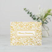 Vrolijk Kerstmis Wit Personalized.Gold. Folie Feestdagen Briefkaart (Staand Voorkant)