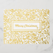 Vrolijk Kerstmis Wit Personalized.Gold. Folie Feestdagen Briefkaart (Voorkant)
