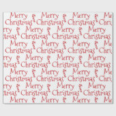 Vrolijk Kerstmis wit rood snoepriet schattig moder Cadeaupapier (Vlak)