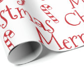 Vrolijk Kerstmis wit rood snoepriet schattig moder Cadeaupapier (Rol Hoek)