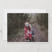 Vrolijk Kerstmis Wit Script Overlay Rand Foto Feestdagenkaart (Achterkant)