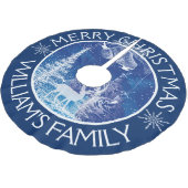 Vrolijk Kerstmis Witte Bomen Blauwe achtergrond Kerstboom Rok (Gekanteld)