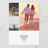 Vrolijk Kerstmis Witte Hand geschreven fotocollage Feestdagenkaart (Achterkant)