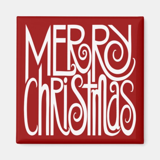 Vrolijk Kerstmis Witte Magneet (Voorkant)