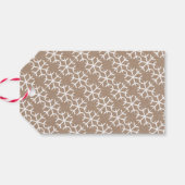 Vrolijk Kerstmis witte typografie, sneeuwvlok mode Cadeaulabel (Achterkant Horizontaal)