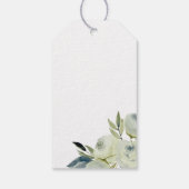 Vrolijk Kerstmis Witte Waterverf Bloemen Custom Cadeaulabel (Achterkant)