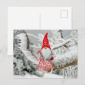 Vrolijk Kerstmis Woodland Gnome met geschenken Feestdagenkaart (Voorkant / Achterkant)