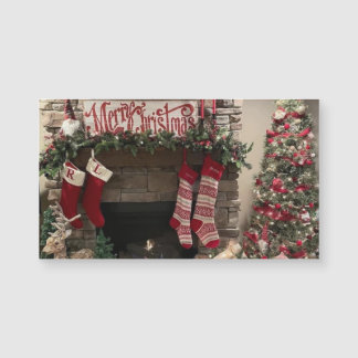 Vrolijk Kerstmis Woonkamer Scène w / Kerstboom