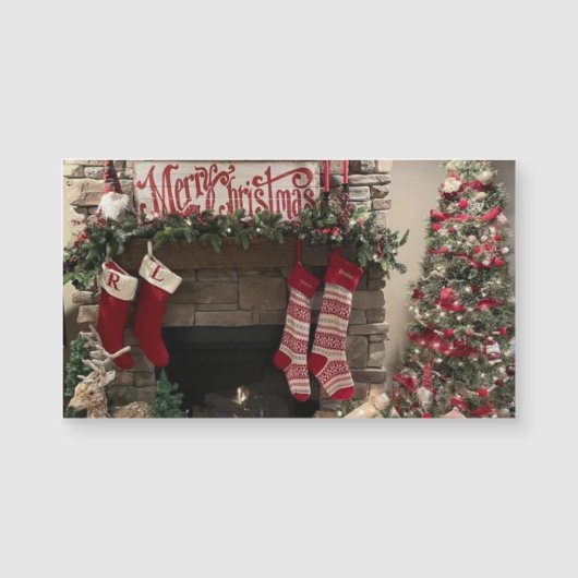 Vrolijk Kerstmis Woonkamer Scène w / Kerstboom (Voorkant)