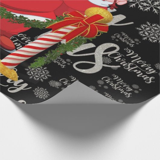 Vrolijk Kerstmis Wrapping Papier Elf Santa (Hoek)