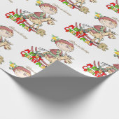 Vrolijk Kerstmis Wrapping Papier Kinderen Zegening (Hoek)
