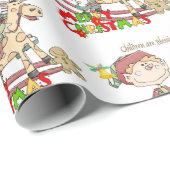 Vrolijk Kerstmis Wrapping Papier Kinderen Zegening (Rol Hoek)