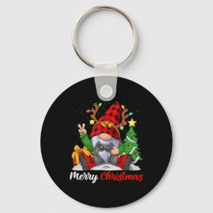 Vrolijk Kerstmis Xmas Gamer Gnome Video Game Boys Sleutelhanger