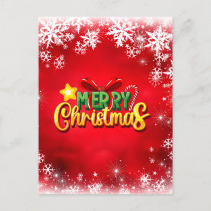 Vrolijk Kerstmis Xmas Rood Groen Goud Vakantie Lie Briefkaart