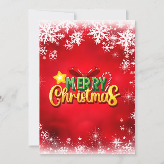 Vrolijk Kerstmis Xmas Rood Groen Goud Vakantie Lie Kaart (Voorkant)