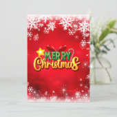 Vrolijk Kerstmis Xmas Rood Groen Goud Vakantie Lie Kaart (Staand voorkant)