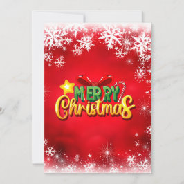 Vrolijk Kerstmis Xmas Rood Groen Goud Vakantie Lie Kaart