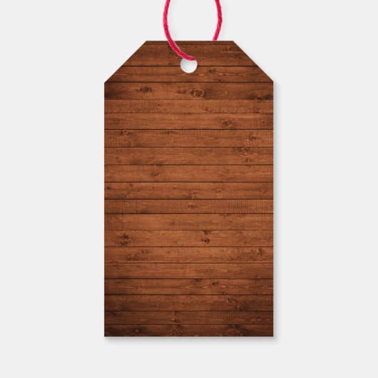 Vrolijk Kerstmis Y'all Rustieke Houten Kruik Licht Cadeaulabel (Achterkant)