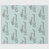 Vrolijk Kerstmis Zacht Groen Turquoise Zilver Grij Cadeaupapier (Vlak)