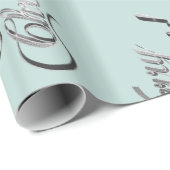 Vrolijk Kerstmis Zacht Groen Turquoise Zilver Grij Cadeaupapier (Rol Hoek)