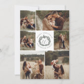 Vrolijk Kerstmis Zes Foto Garland krans Monogram Feestdagenkaart (Voorkant)