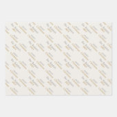 Vrolijk Kerstmis Zilver & Goud Script, Gepersonali Inpakpapier Vel (Voorkant)