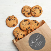 Vrolijk Kerstmis Zilver Script Winter Sneeuwvlok Ronde Sticker