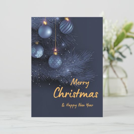 Vrolijk Kerstmis Zilveren Bubbels Kaart (Staand voorkant)