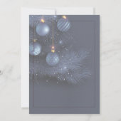 Vrolijk Kerstmis Zilveren Bubbels Kaart (Achterkant)