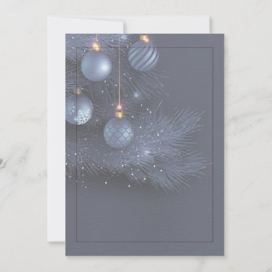 Vrolijk Kerstmis Zilveren Bubbels Kaart (Achterkant)