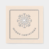 Vrolijk Kerstmis zilveren sneeuwvlok chic Folie Servetten (Voorkant)