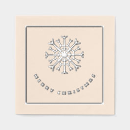 Vrolijk Kerstmis zilveren sneeuwvlok chic Folie Servetten