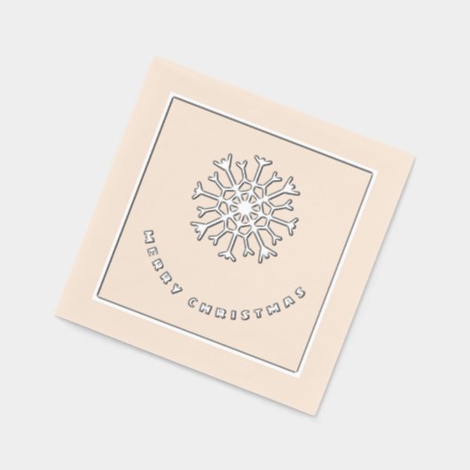 Vrolijk Kerstmis zilveren sneeuwvlok chic Folie Servetten (Links)