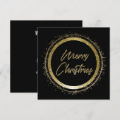 Vrolijk Kerstmis Zwart en Goud Kerstmis Feestdagenkaart (Voorkant / Achterkant)