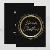 Vrolijk Kerstmis Zwart en Goud Kerstmis Feestdagenkaart (Voorkant / Achterkant)