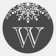 Vrolijk Kerstmis | Zwart en Wit Envelope Zegel